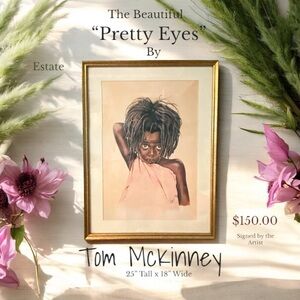 'Pretty Eyes' Home Art Painting - Gold Frame